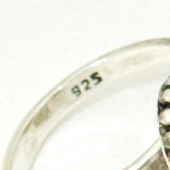 Labradorite and Faceted Green Amethyst Sterling Silver Statement Ring - Size 8 - Picture 9 of 10